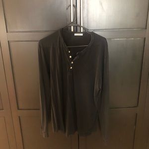 Buck Mason Pima Curved Hem Henley - black